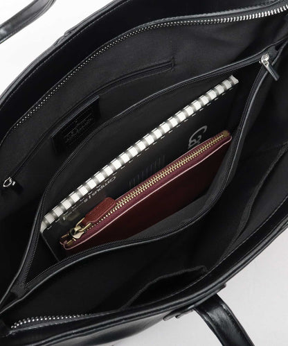 Split Leather Compact Business Tote Bag