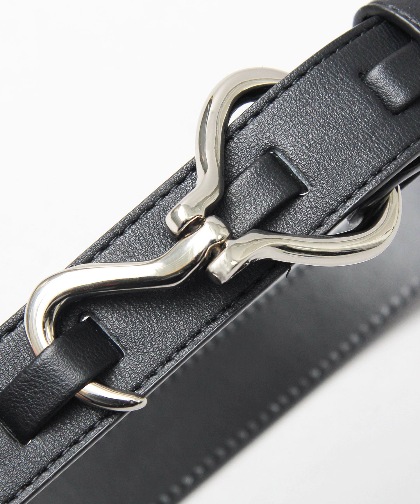 Fake Leather Hook Buckle Belt - Black [Smooth]