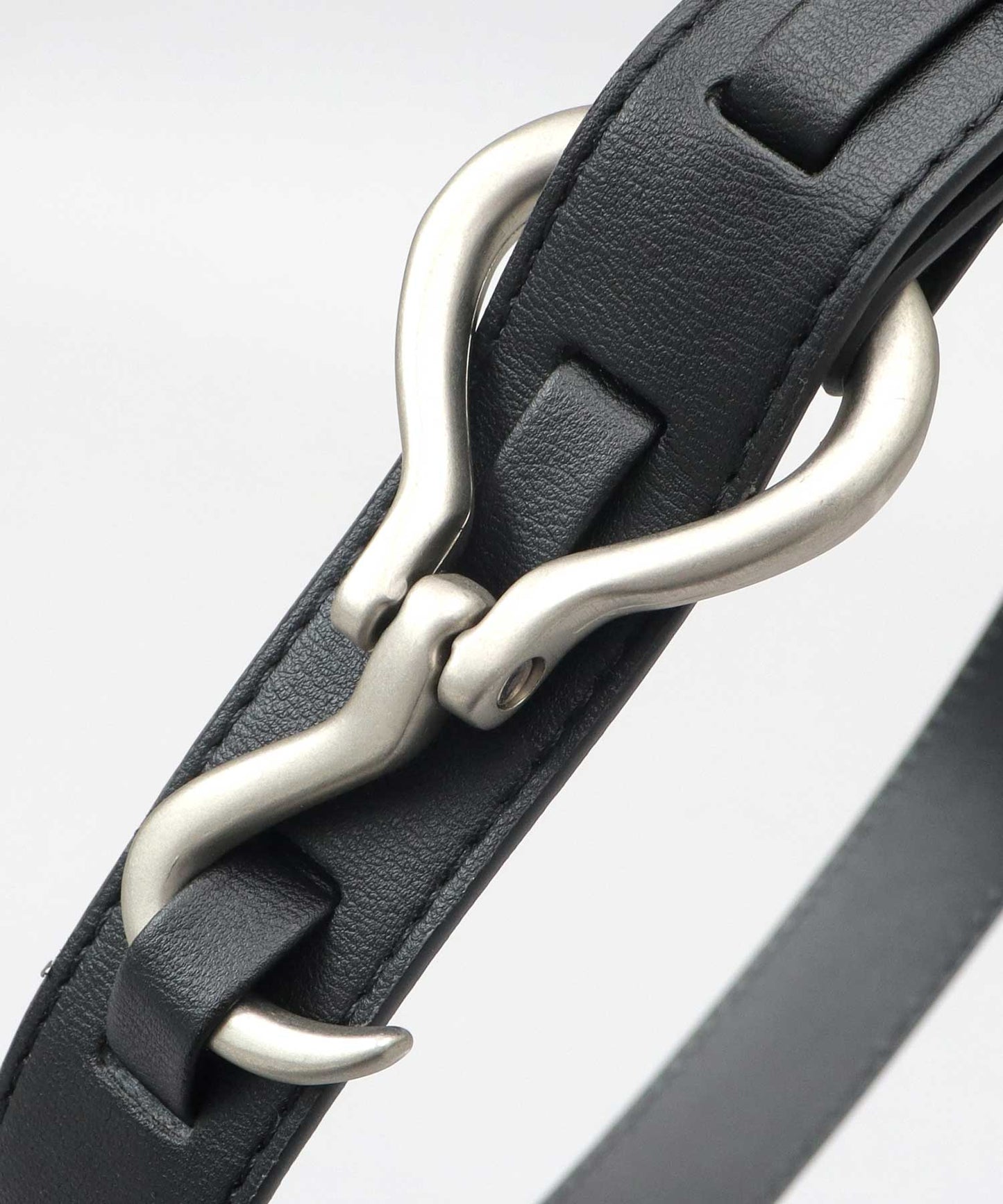 Fake Leather Hook Buckle Belt - Black [Smooth]