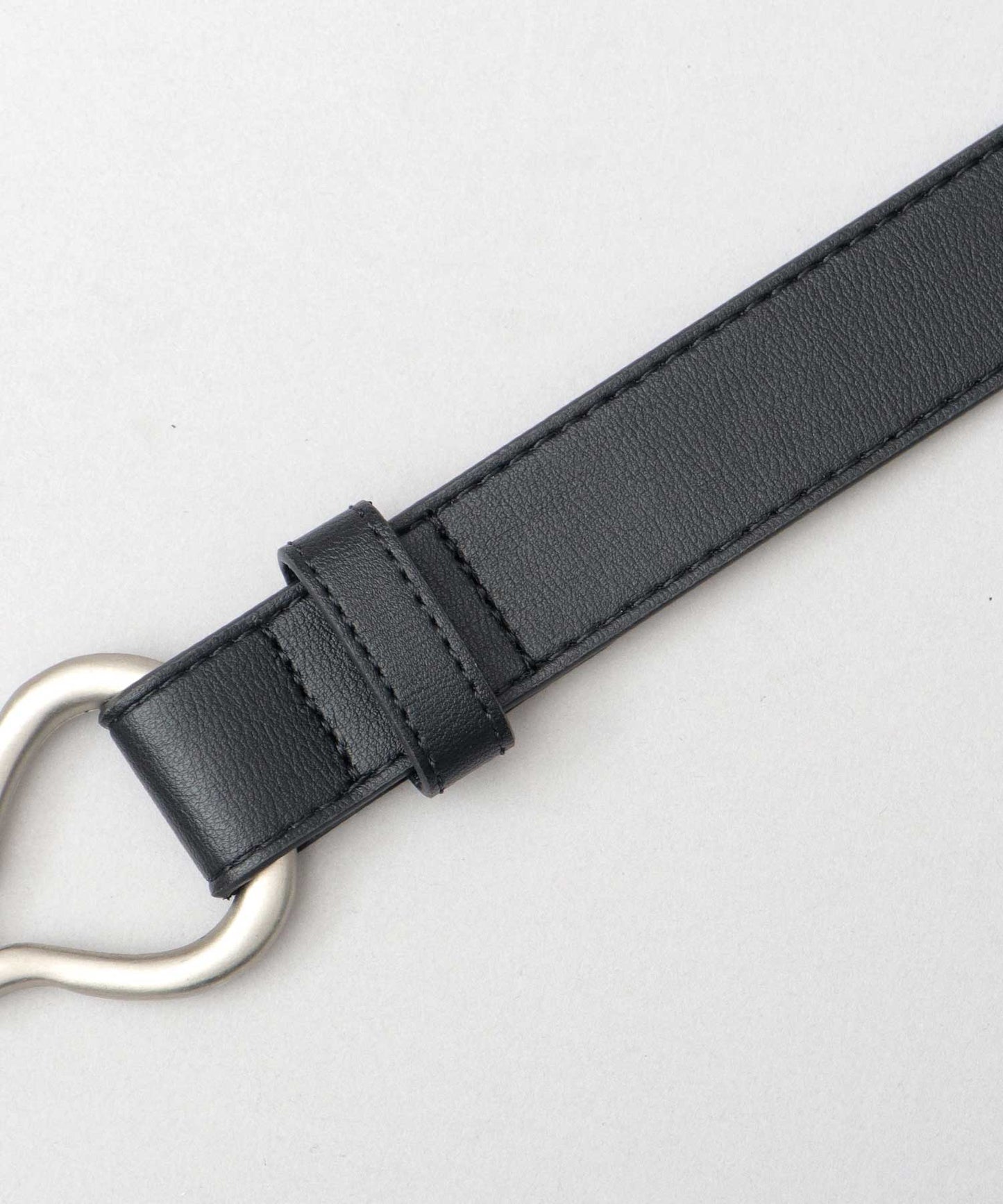 Fake Leather Hook Buckle Belt - Black [Smooth]