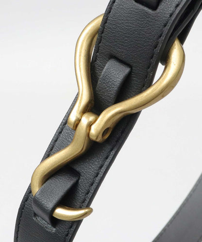 Fake Leather Hook Buckle Belt - Black [Smooth]