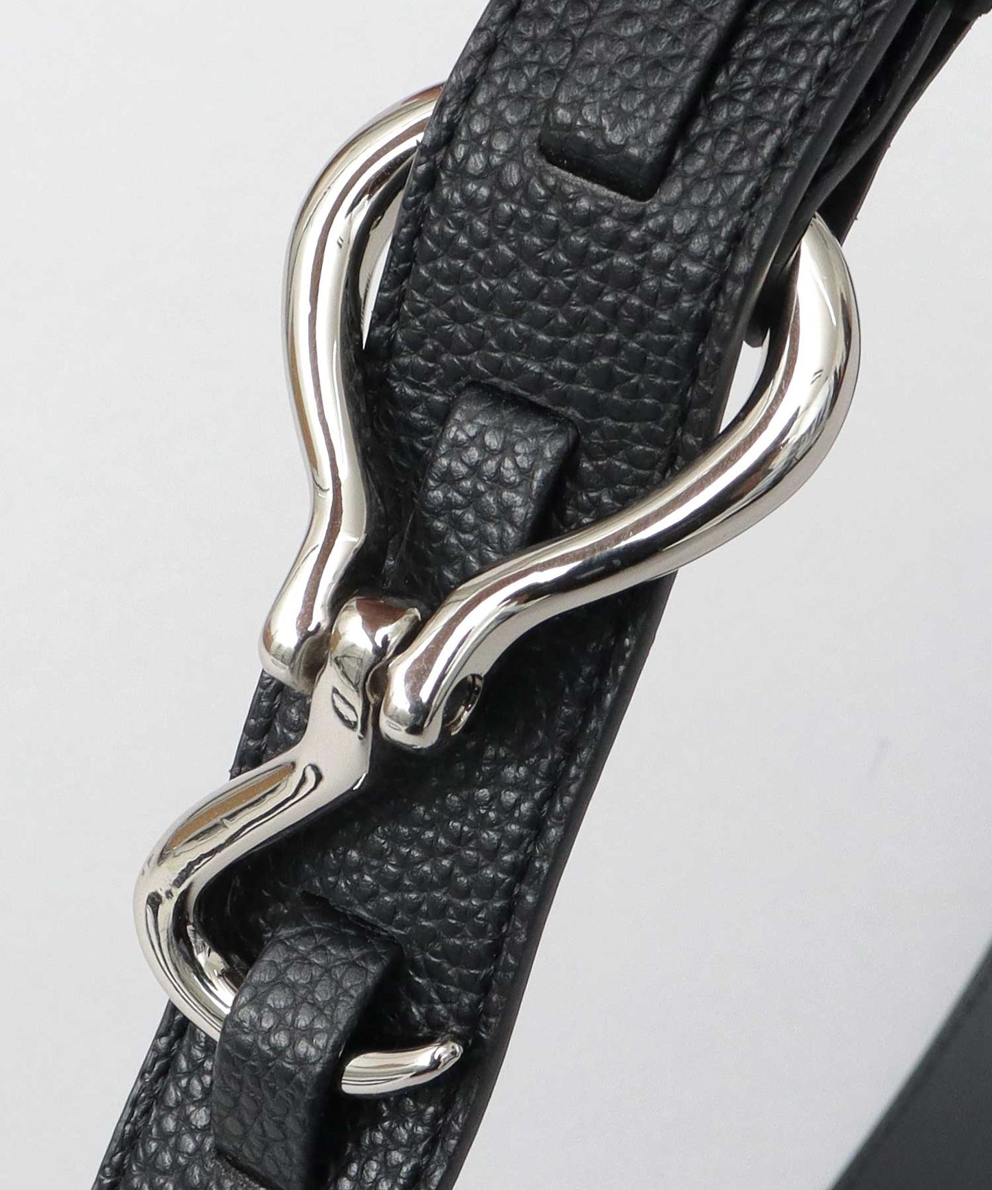 Fake Leather Hook Buckle Belt - Black [Grain]