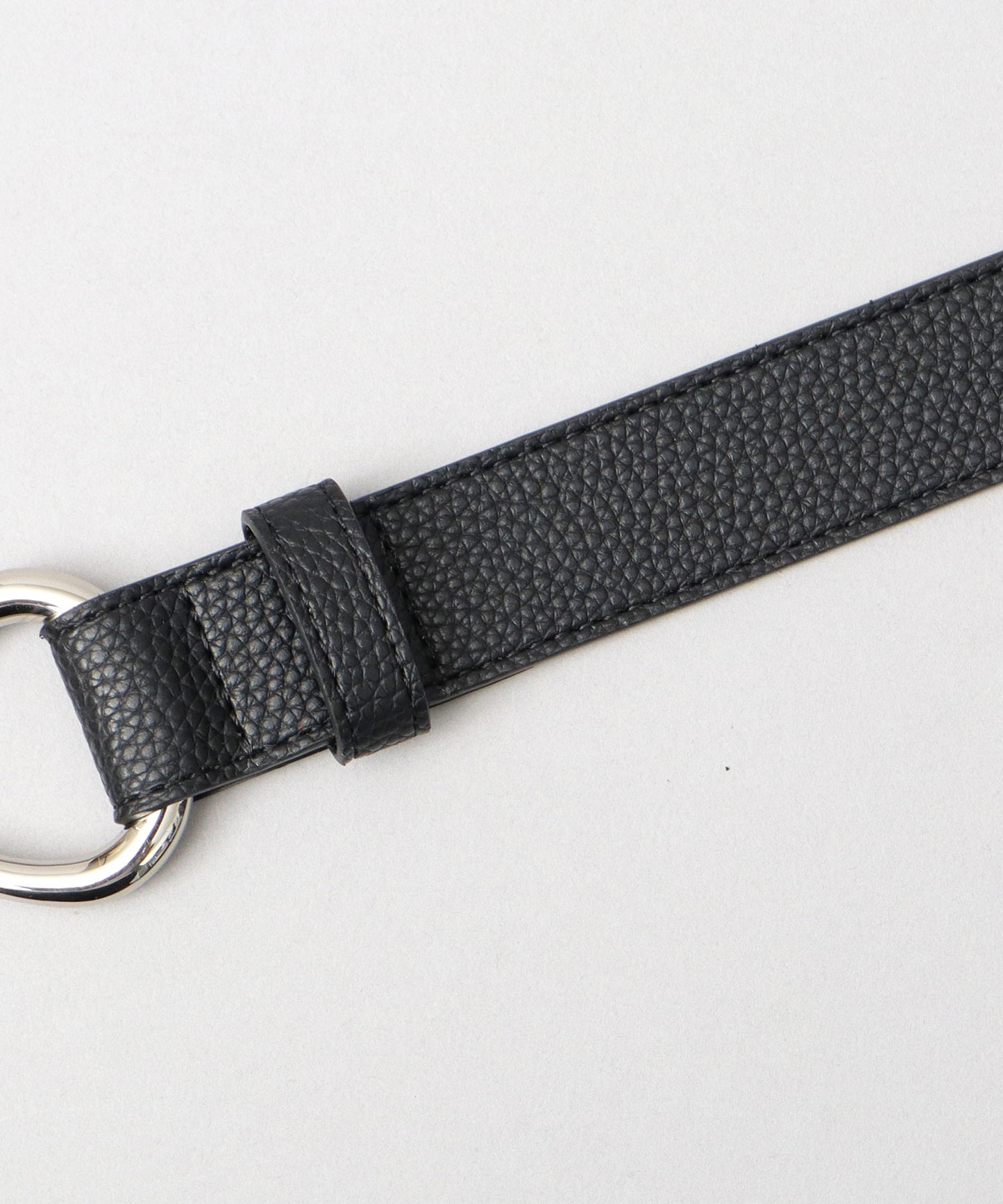 Fake Leather Hook Buckle Belt - Black [Grain]
