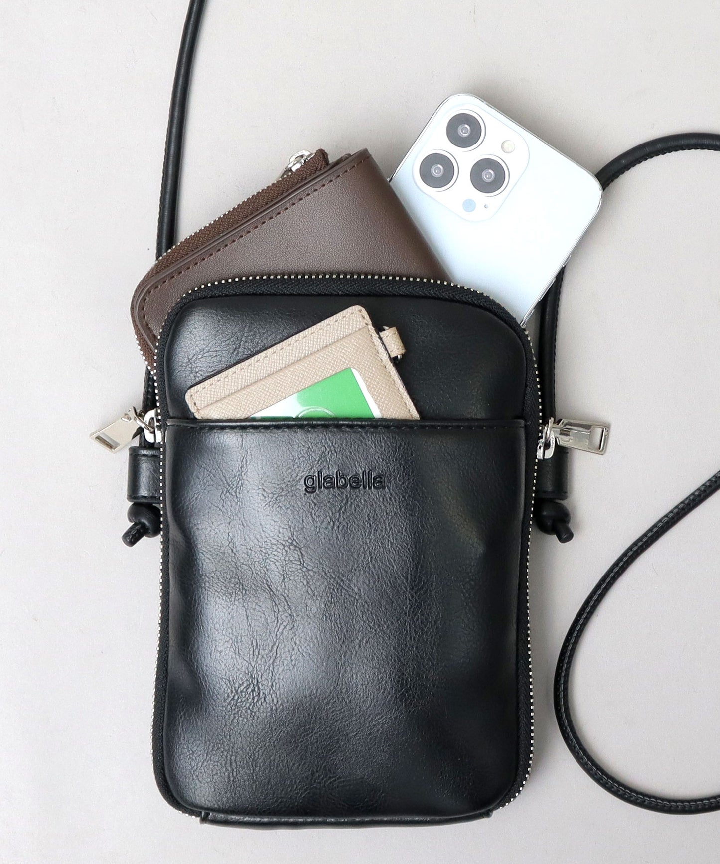 Split Leather Vertical Mini Shoulder Bag
