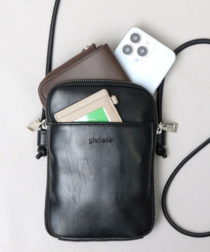 Split Leather Vertical Mini Shoulder Bag